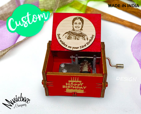 Customized Melodious - Hand Crafted with Love Music Box 🎵 (Black)